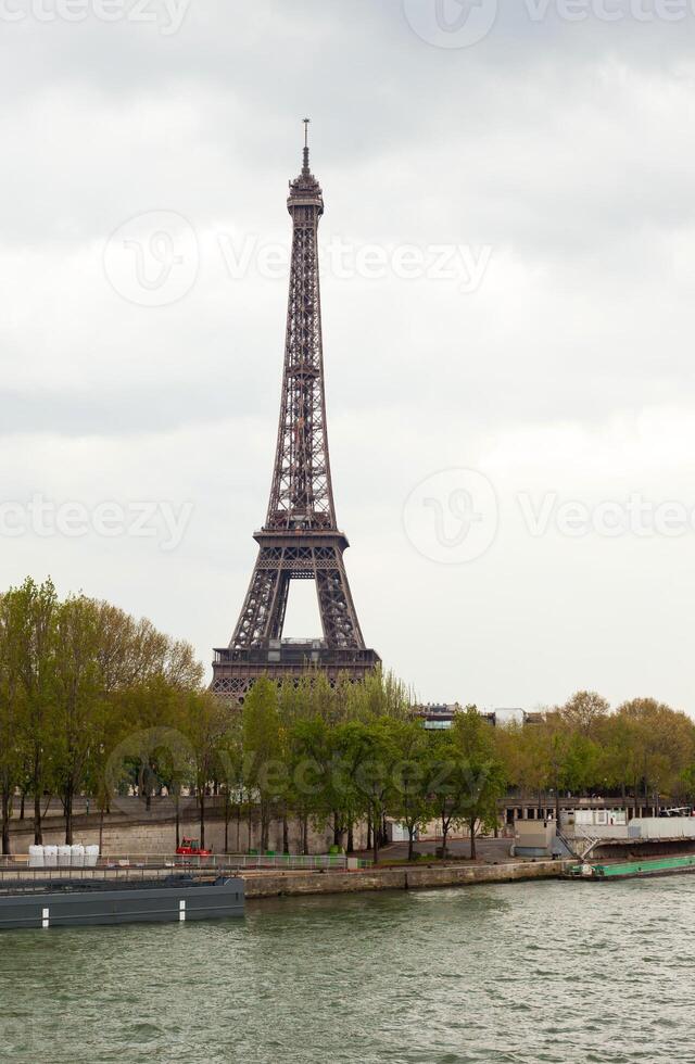 View of Tour Eiffel from Seine river photo