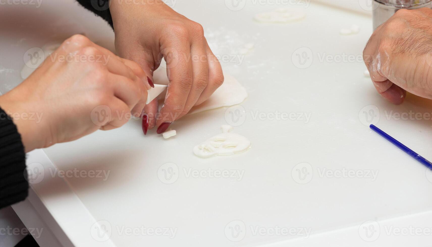 Figures of Halloween with fondant paste or sugar paste. photo