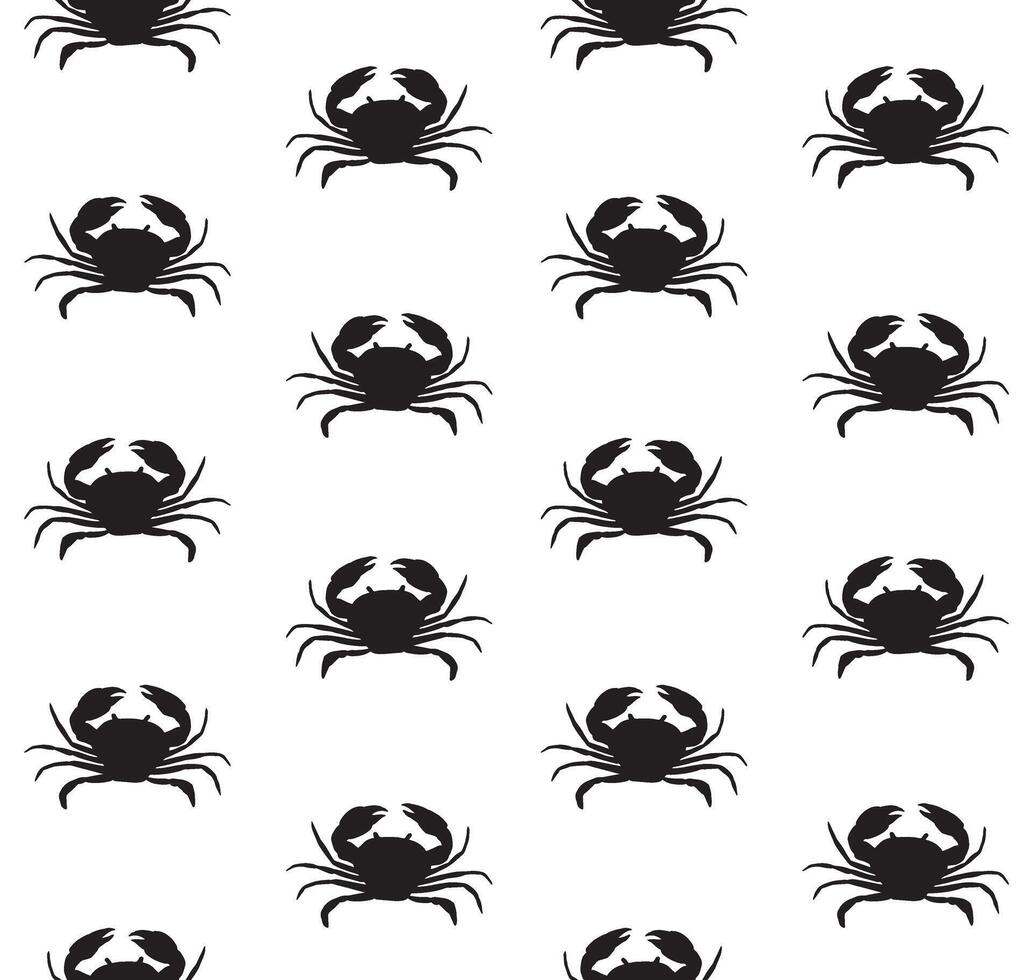 Seamless pattern of hand drawn sketch crab vector