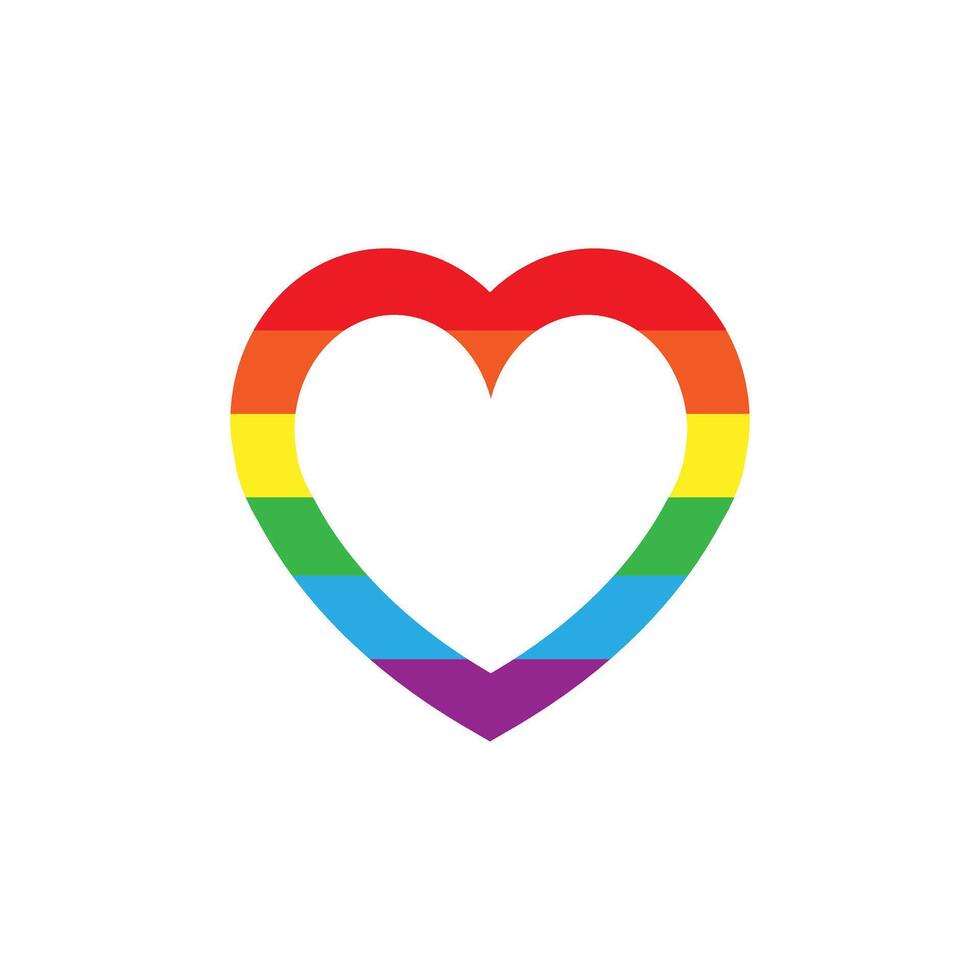 Flat new lgbtq flag heart vector