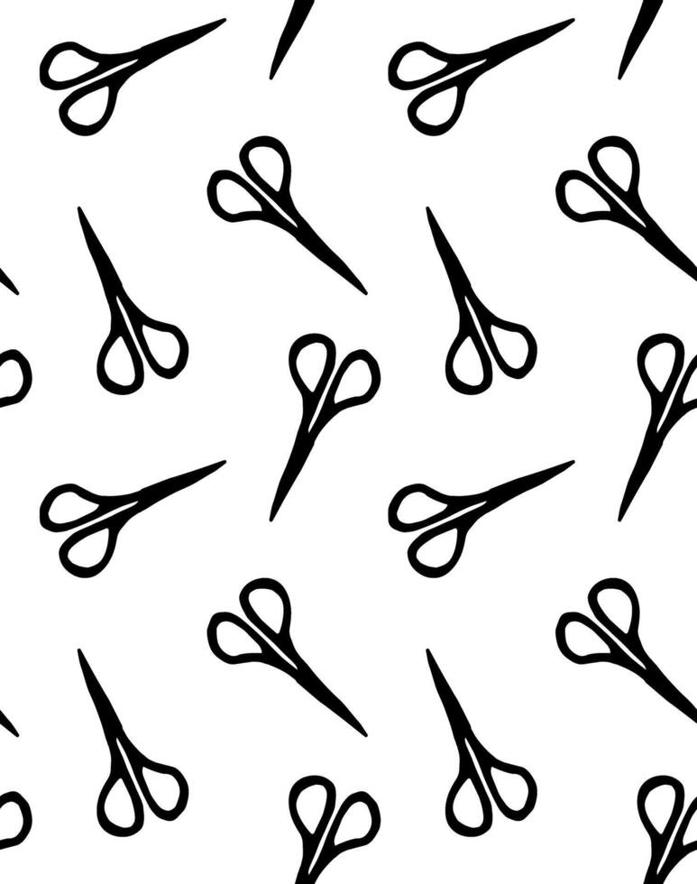 Seamless pattern of sketch scissors vector