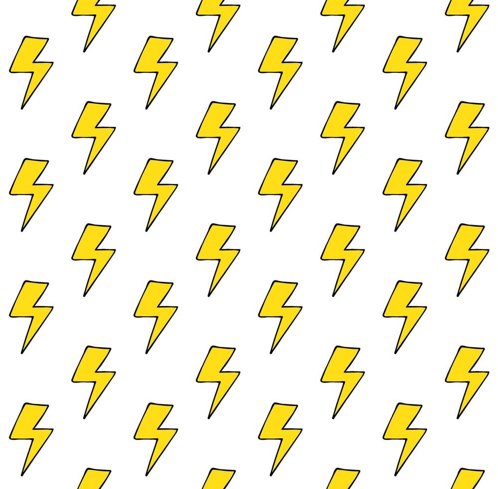 Seamless pattern of doodle lightning vector