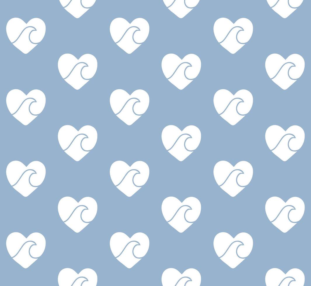 Seamless pattern of doodle sketch sea wave vector