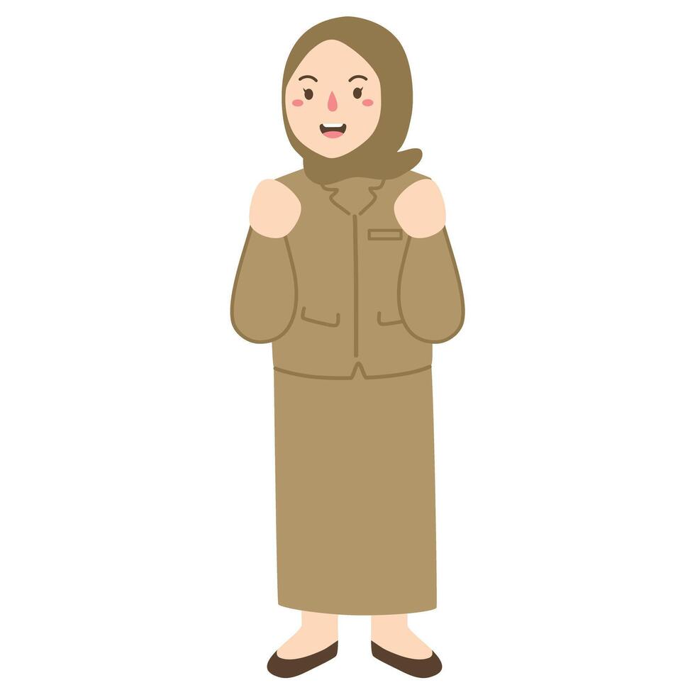 Asian civil servants or state civil servants in brown vector