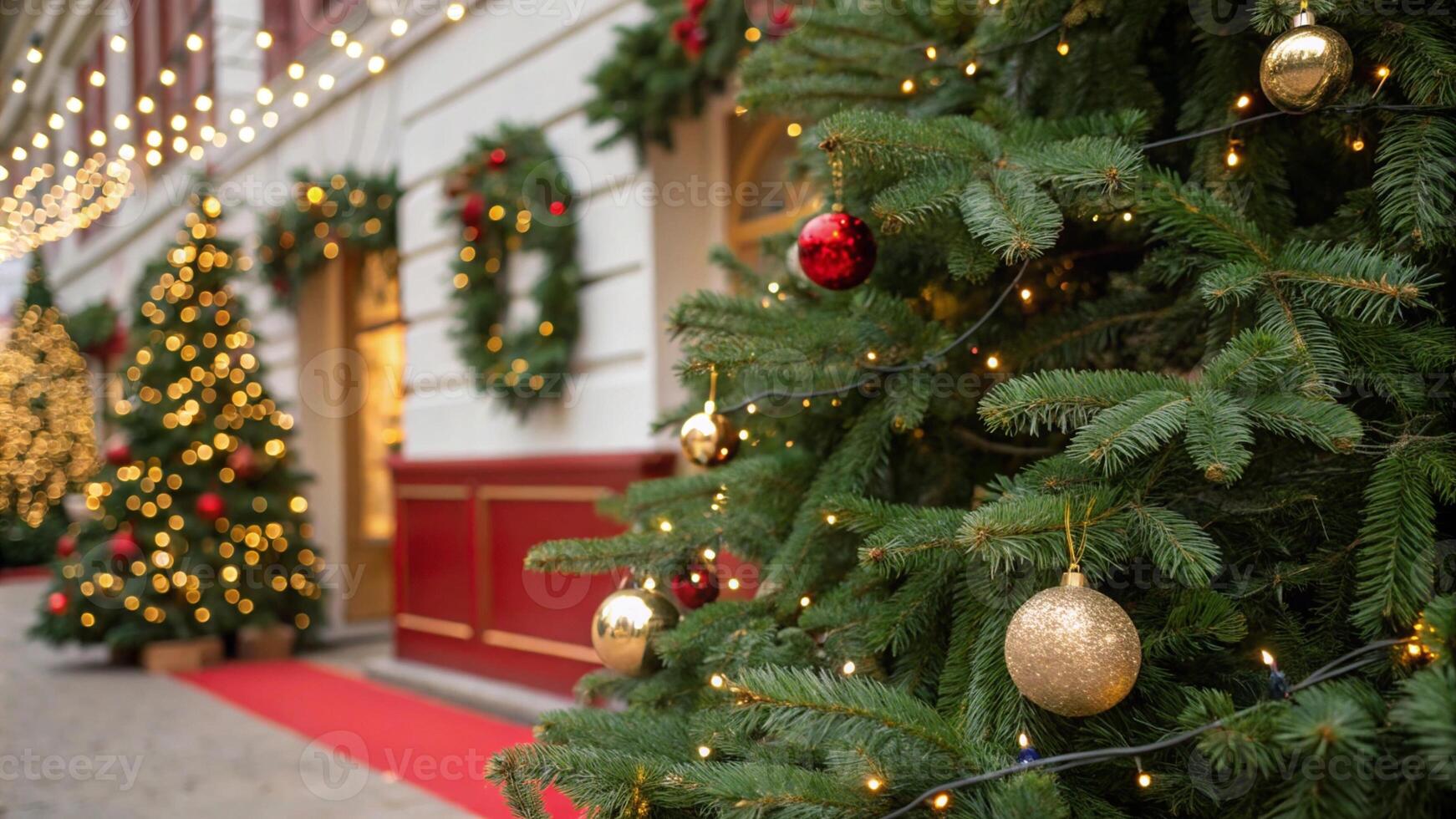 Christmas background with decor photo