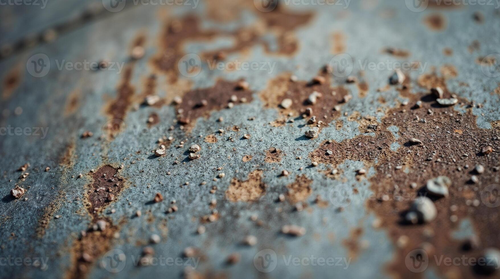 Rust-streaked corroded concrete surface in close-up photo