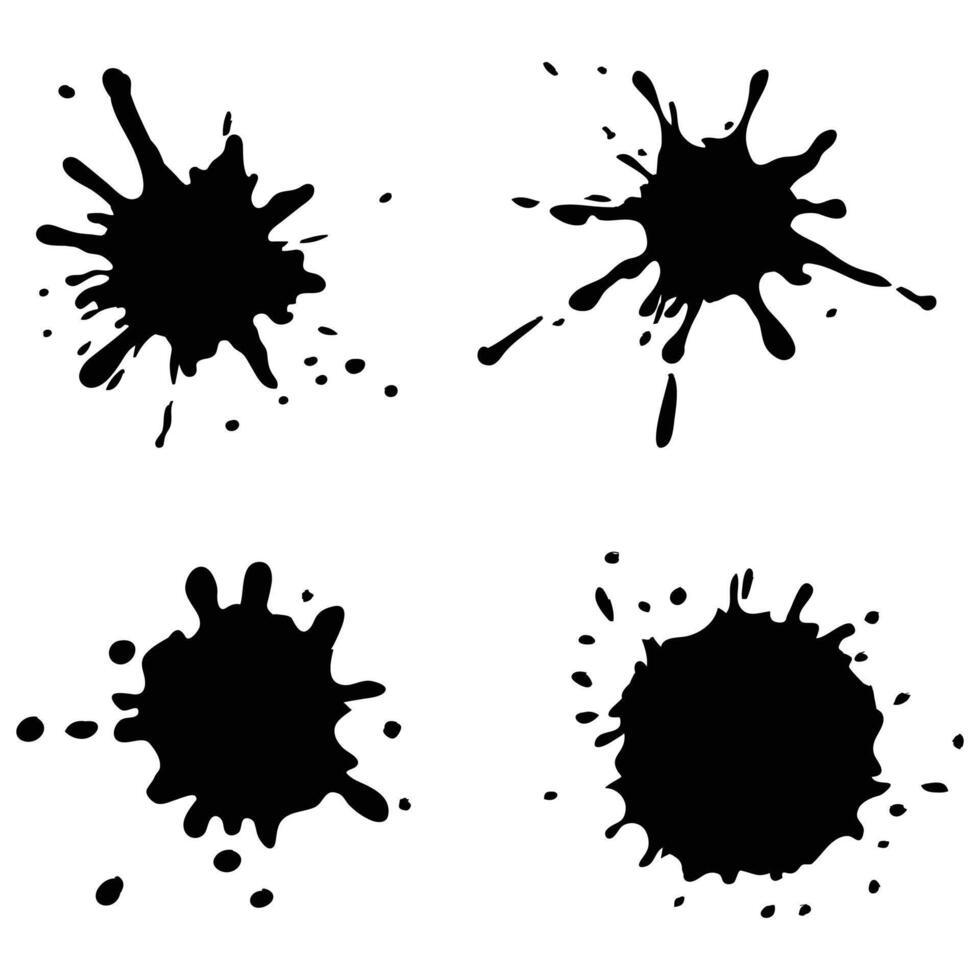 Set of Black Ink Spots Illustrations for Art and Design vector