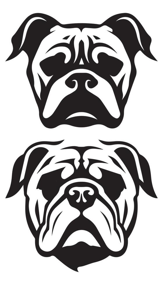 Powerful Angry Bulldog Silhouette Icon for Strength and Mascot Designs vector