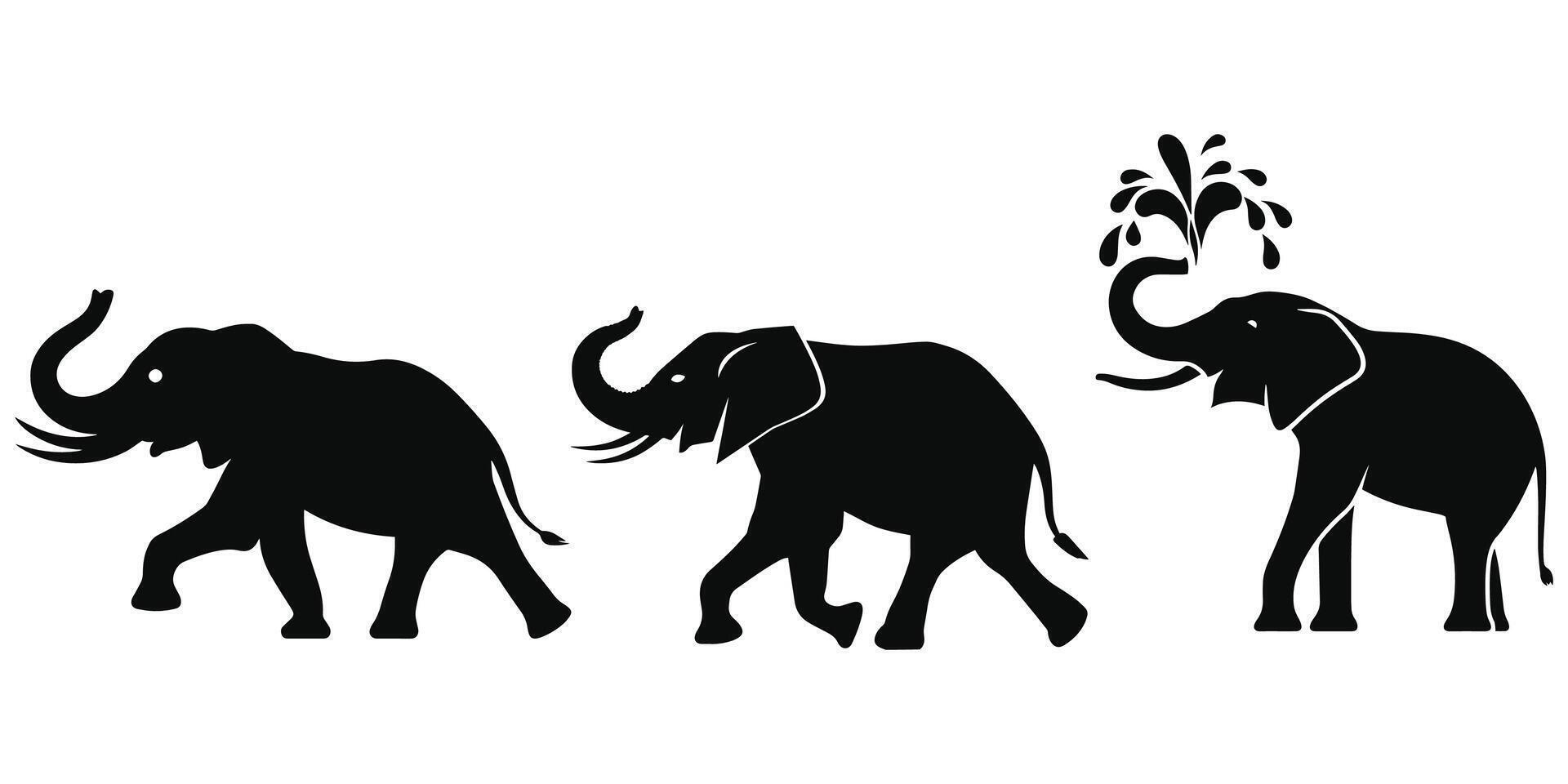 Elephant Silhouette for Wildlife and Nature Design Projects vector