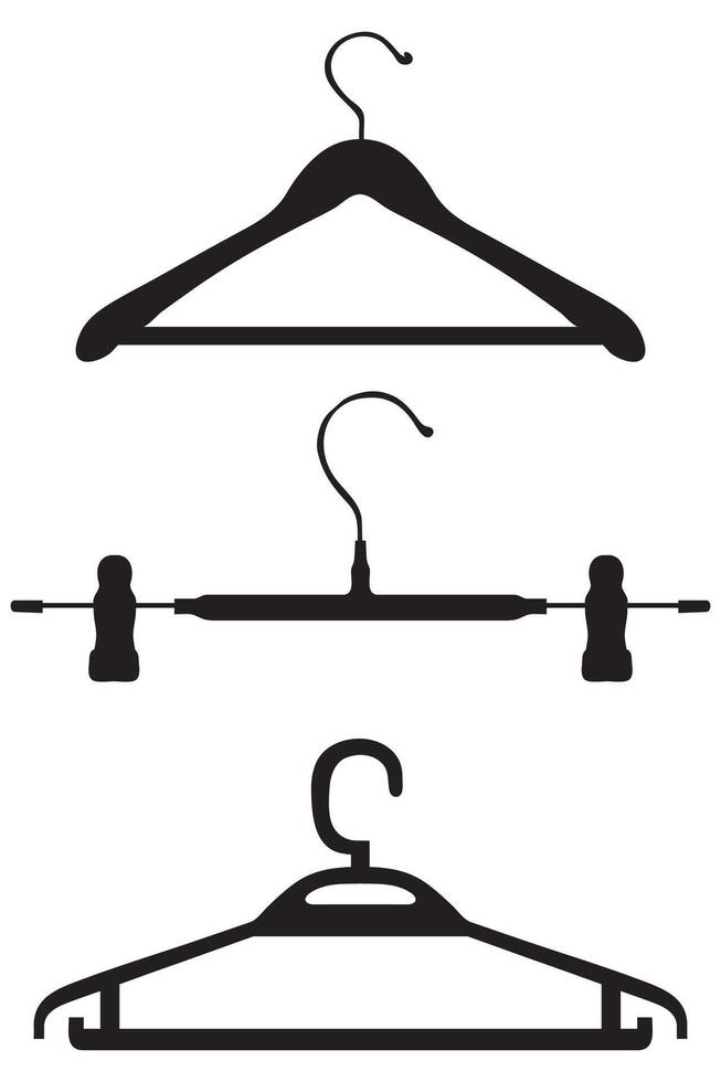 Clothes Hanger Icon Plastic Suit Hanger and Cloakroom Sign vector