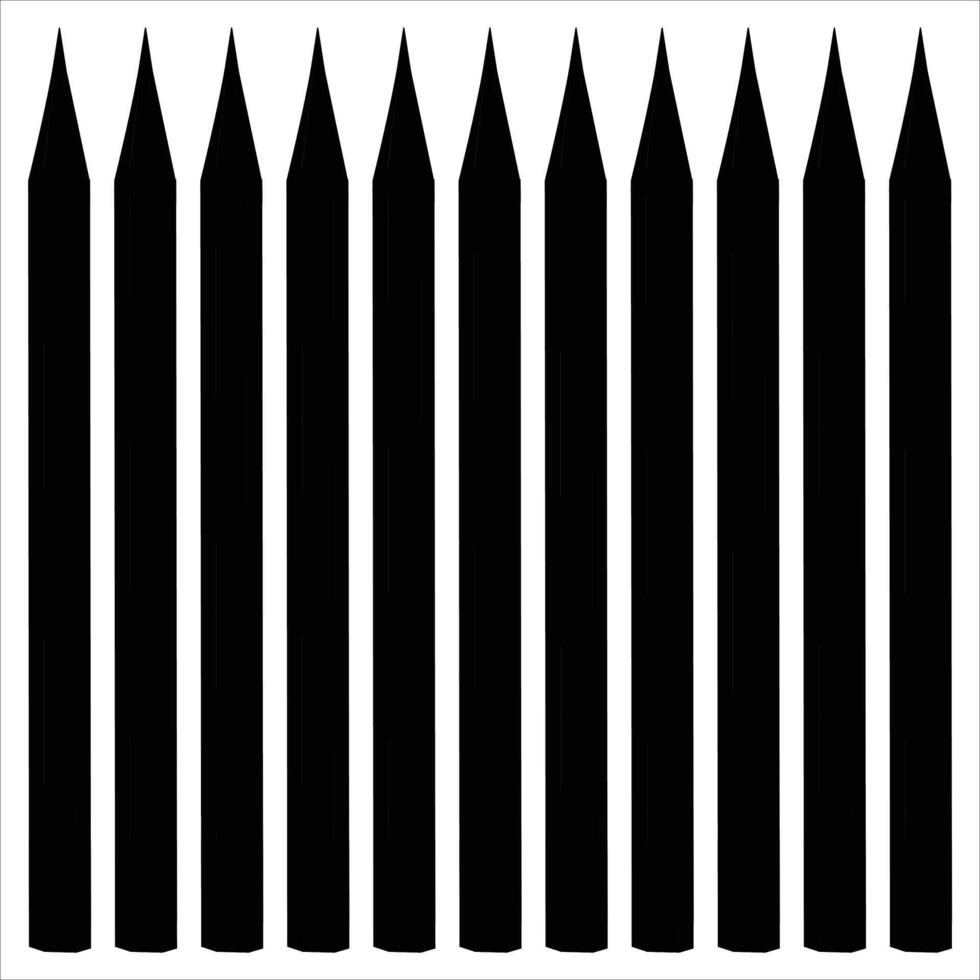 Set of Pencils Silhouette Illustrations for Education and Art vector