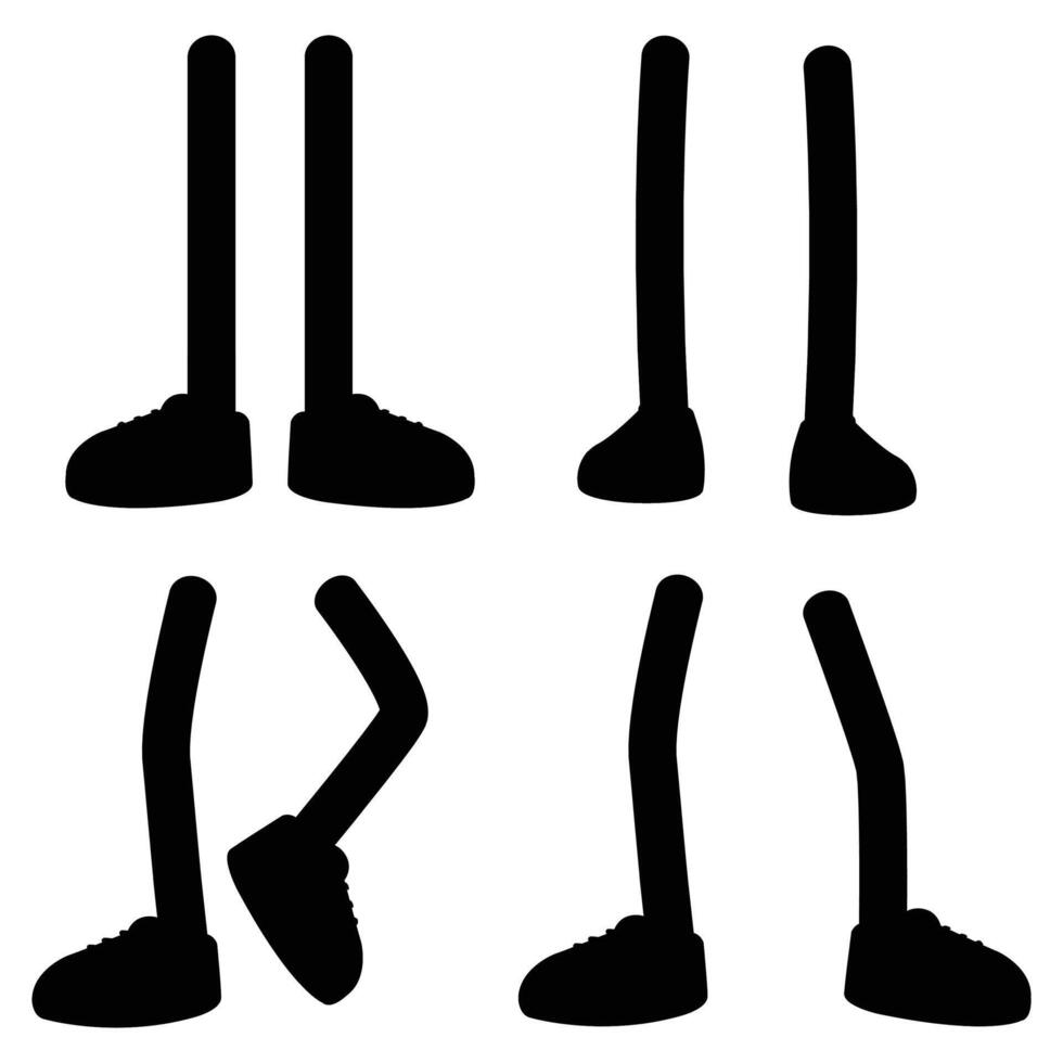Cartoon Legs in Shoes Retro Comic Feet in Different Poses vector