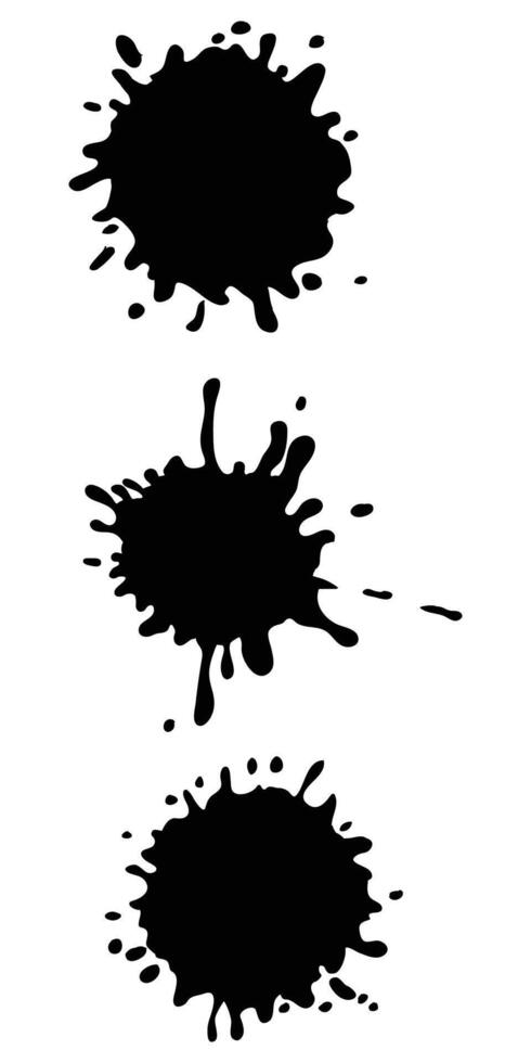 Set of Black Ink Spots Illustration for Art and Design vector