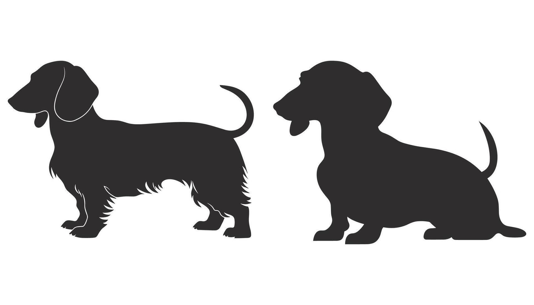Dachshund Icon - Dog Standing Silhouette for Pet Designs vector