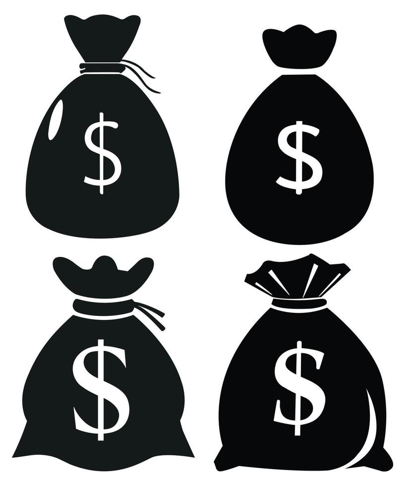 Money Bag Icon with Dollar Sign Illustration for Finance vector