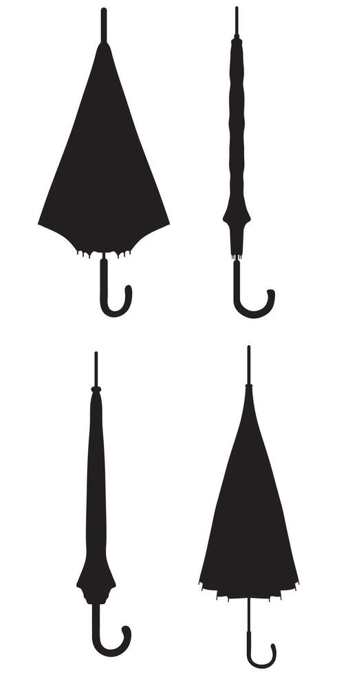 Umbrella Silhouette Art Simple Design for Weather and Protection Themes vector