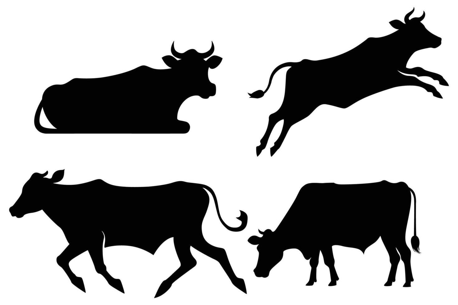 Cow Silhouette for Agricultural and Farm Design Projects vector