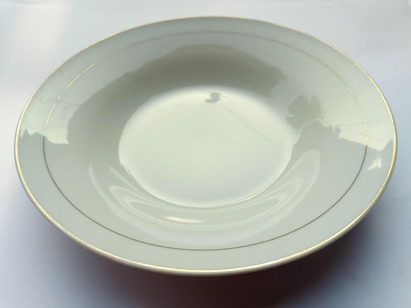 White Ceramic plate for food and fruit photo