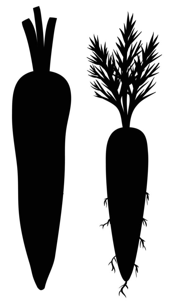 Carrot Silhouette Illustration for Food and Farming Themes vector
