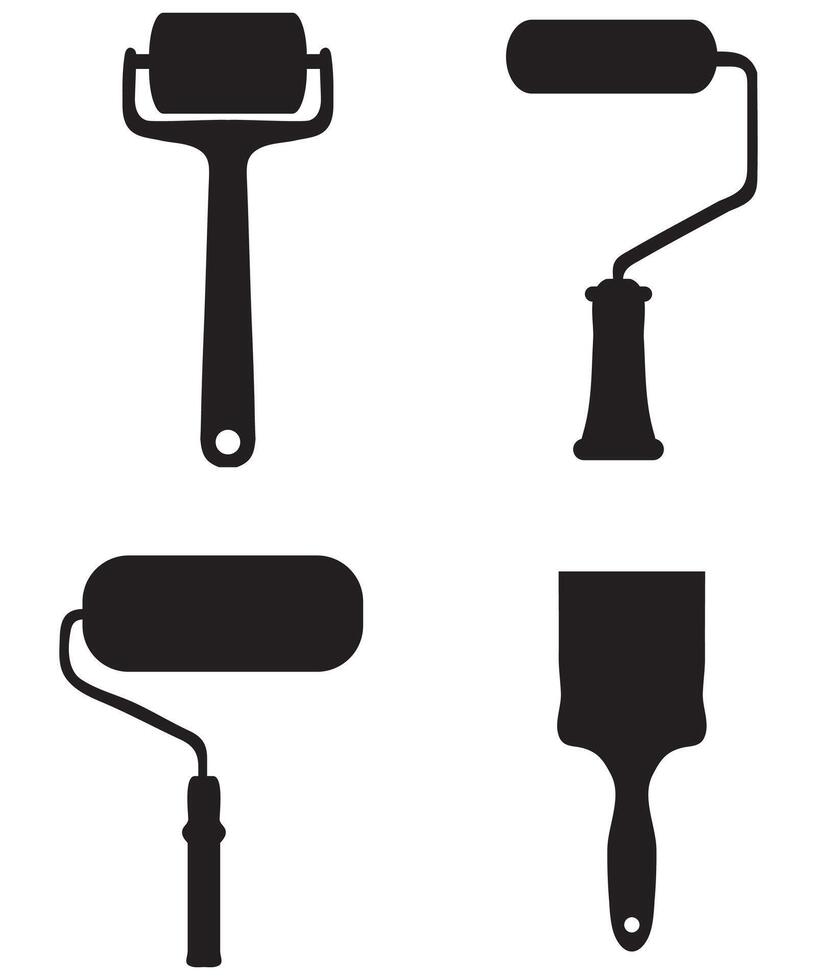 Roller with Drops of Paint Icon Illustration vector