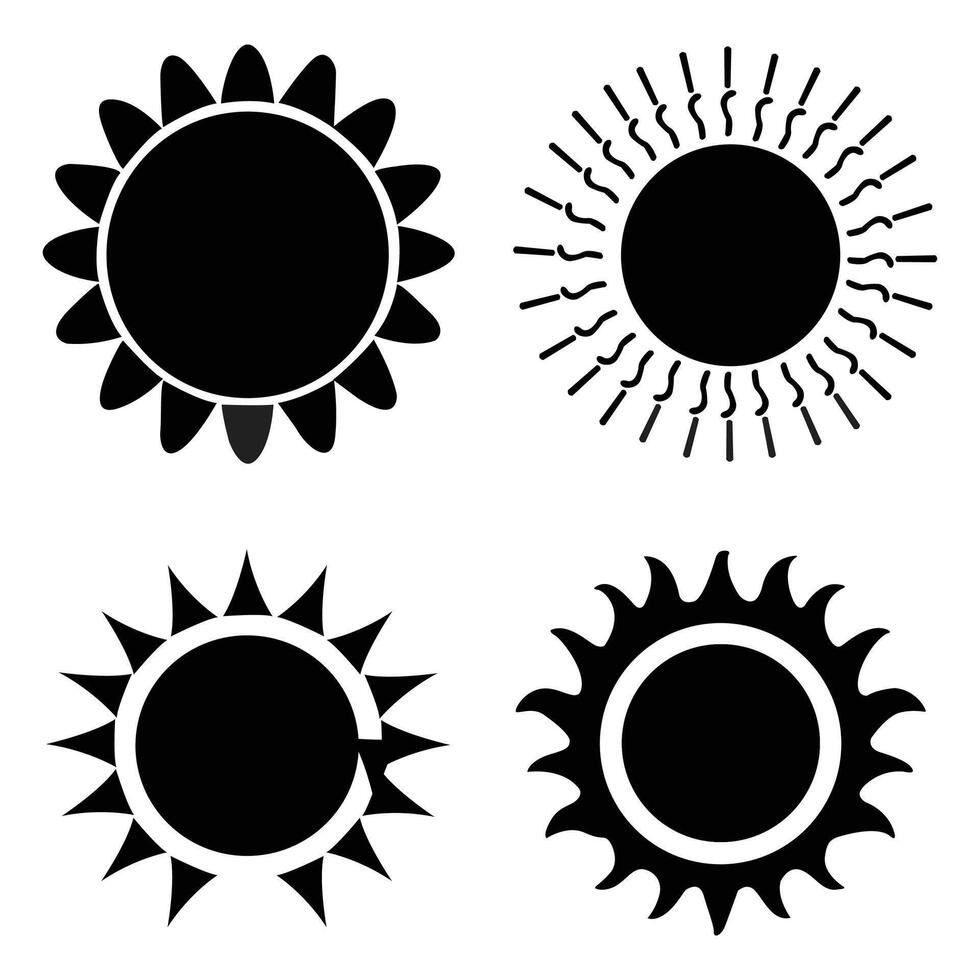 Summer Icon Silhouette Sun Design for Seasonal Projects vector