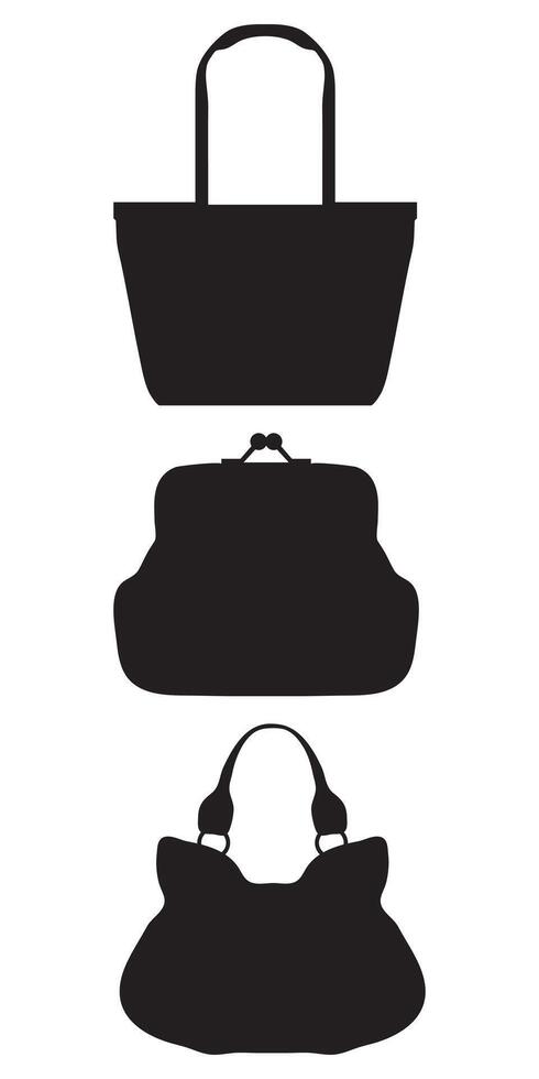 Women Handbags Silhouette Set Fashion Accessories Design vector