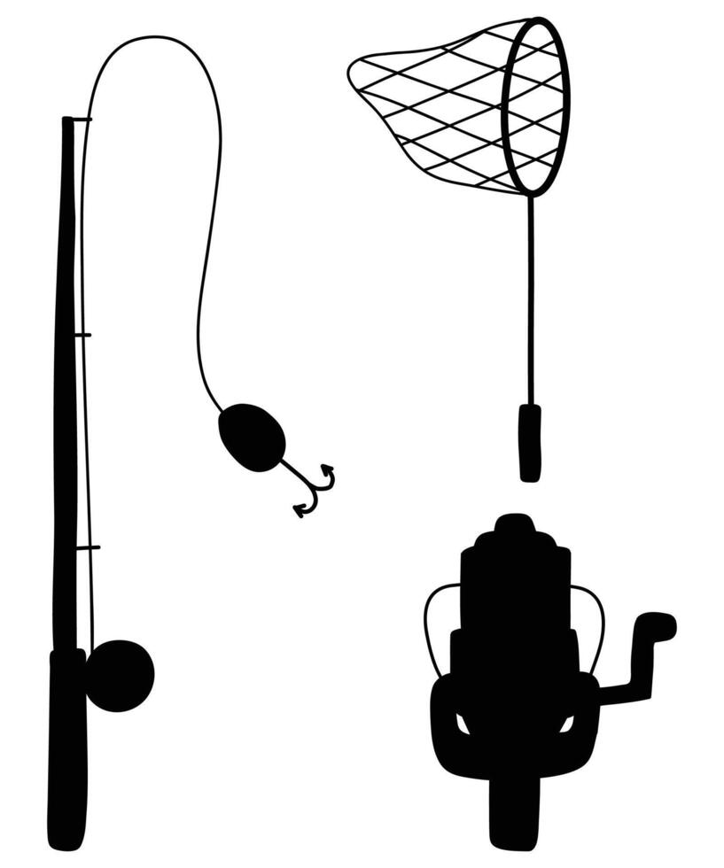 Lure Set Fishing Bait Icon Collection vector