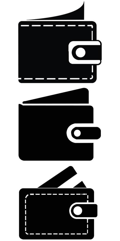 Collection of Opened Wallet Icons Illustrations for Payment and Finance vector