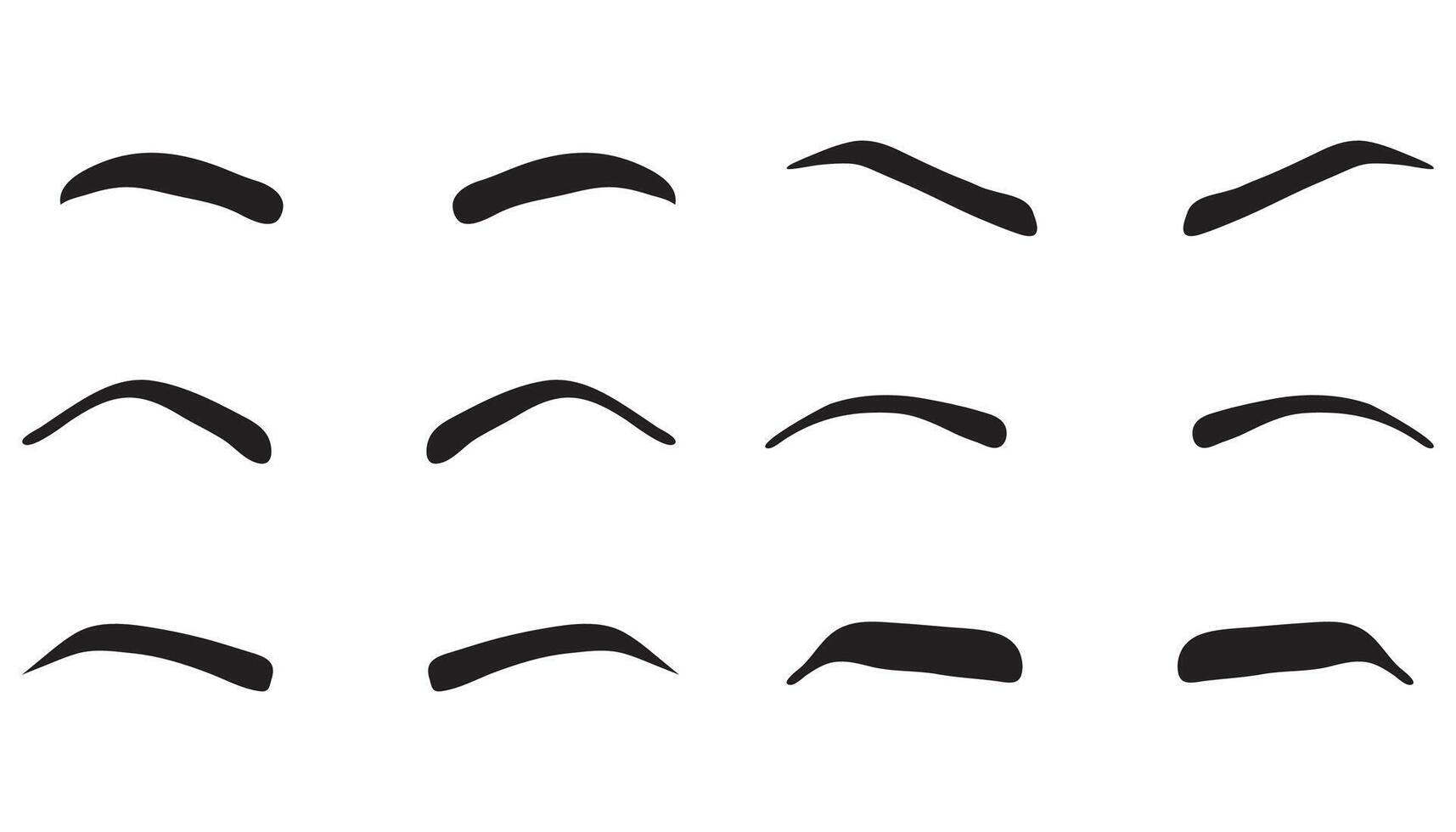 Isolated Eyebrows Set Cartoon Style Eyebrow Makeup Template vector