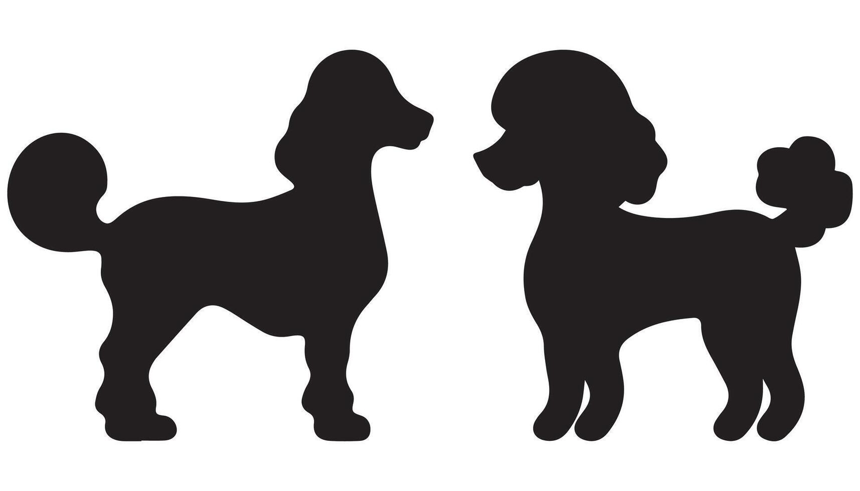 Black Poodle Dog Silhouette Illustration for Pet and Animal Designs vector