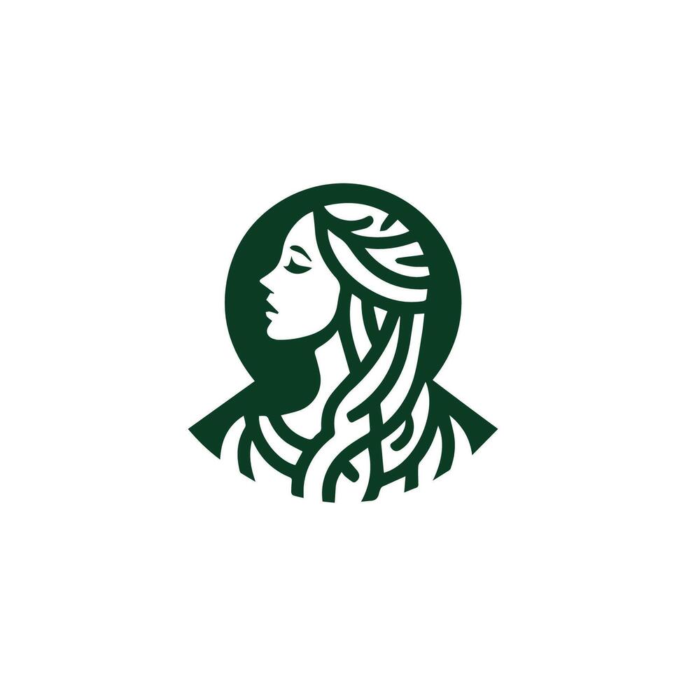 Goddess of wisdom logo vector