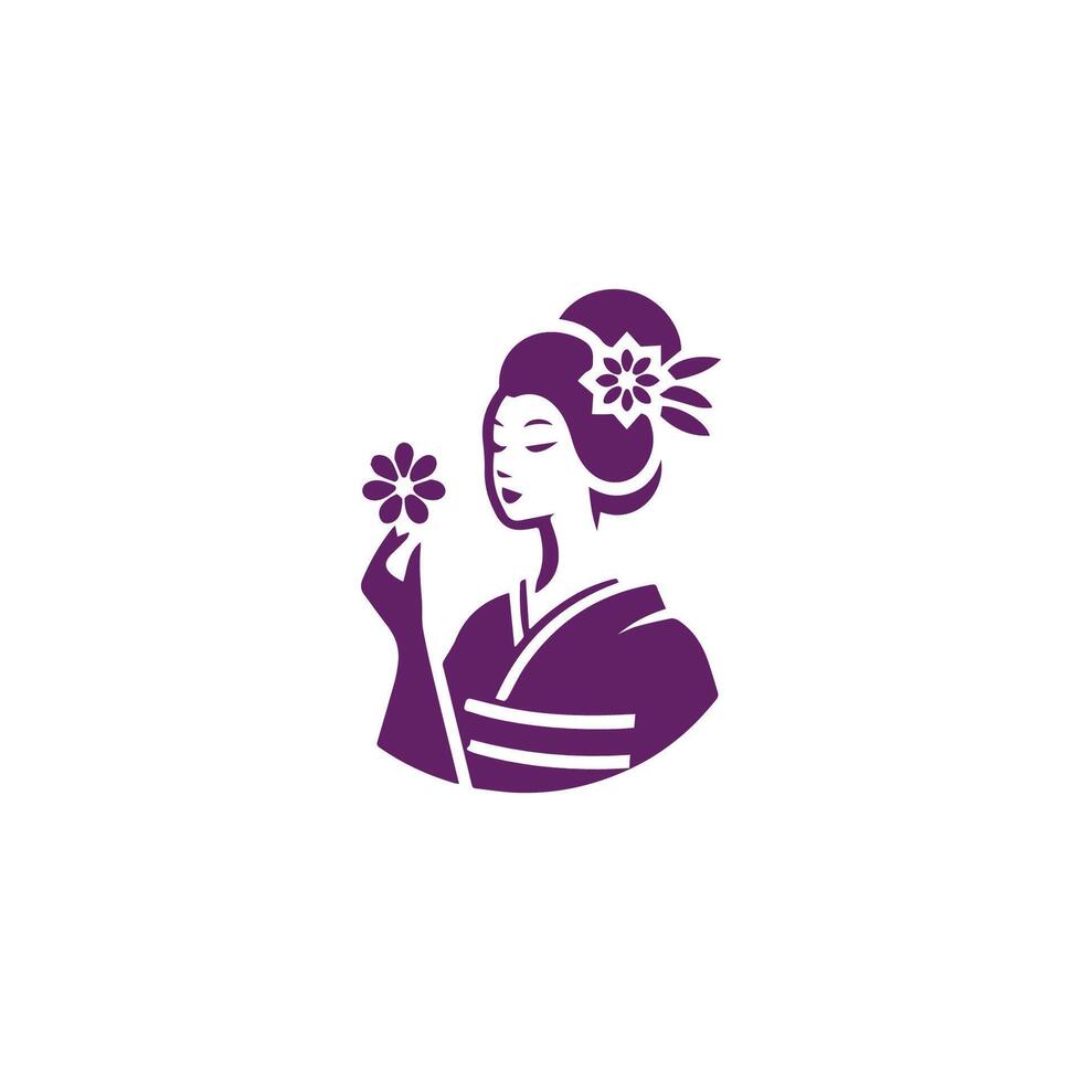 Japanese lady logo vector