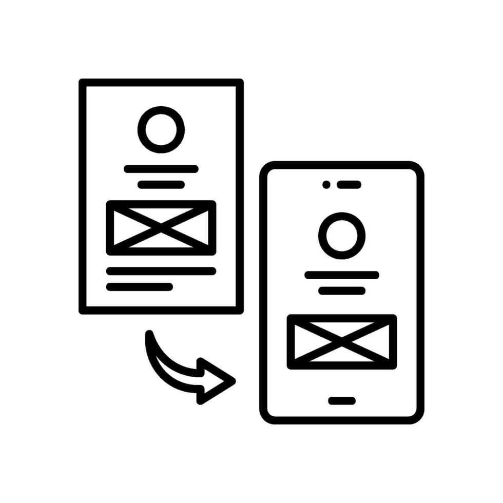 Smartphone app development design prototype icon vector