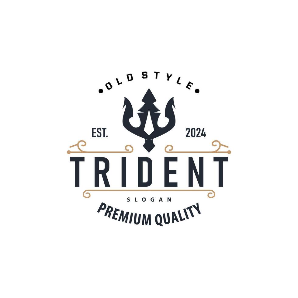 Template Design Trident Logo vector