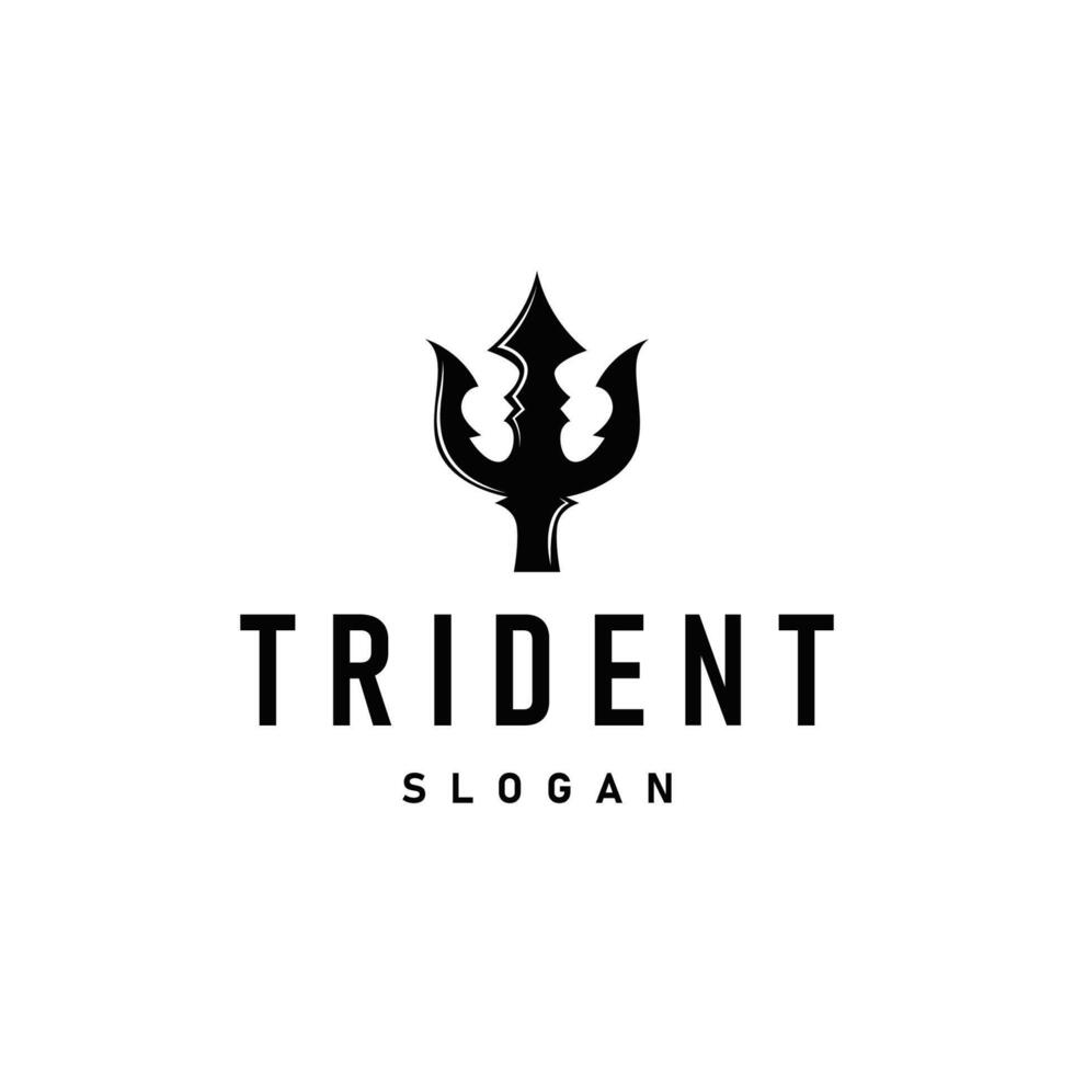 Vintage Trident Logo Design vector