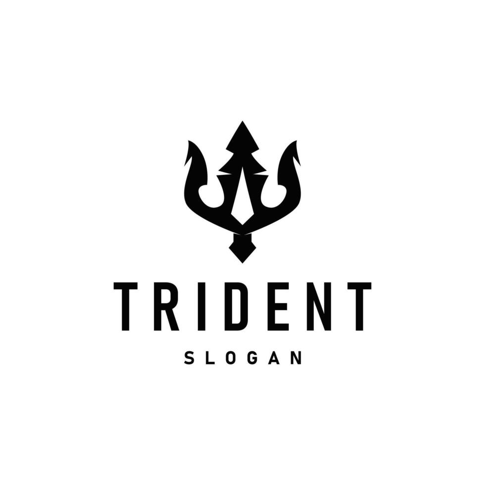 Neptune Trident Logo Spear Simple Vintage vector