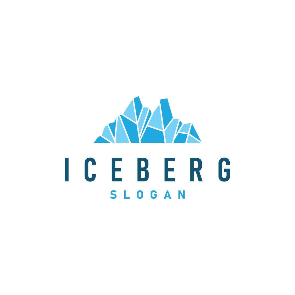 Antarctic Cold Mountain Iceberg Logo Design, Simple Template Symbol Illustration vector
