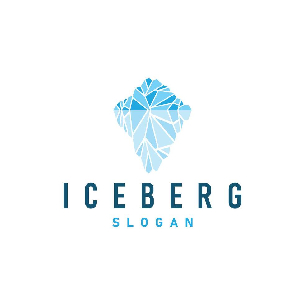 Simple Antarctic Cold Mountain Iceberg Logo Design vector