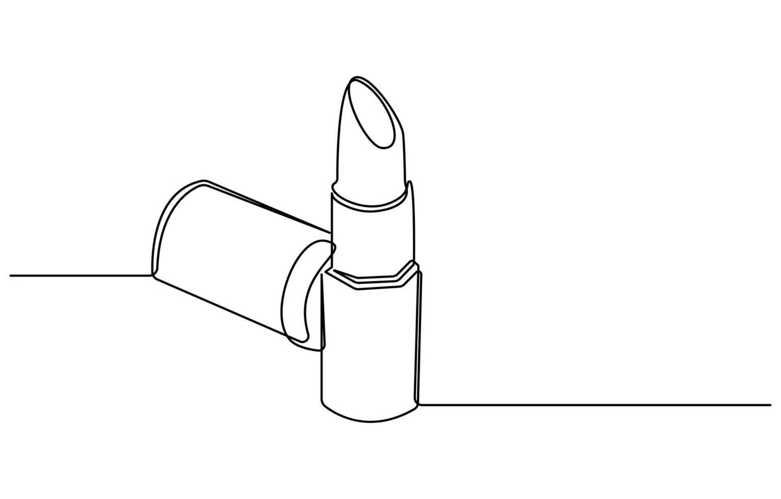 Lipstick, continuous one line drawing vector