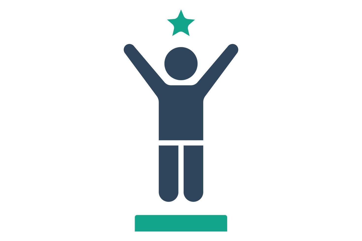 Success icon. solid icon style. person with star. icon related to motivation. success elements illustration vector