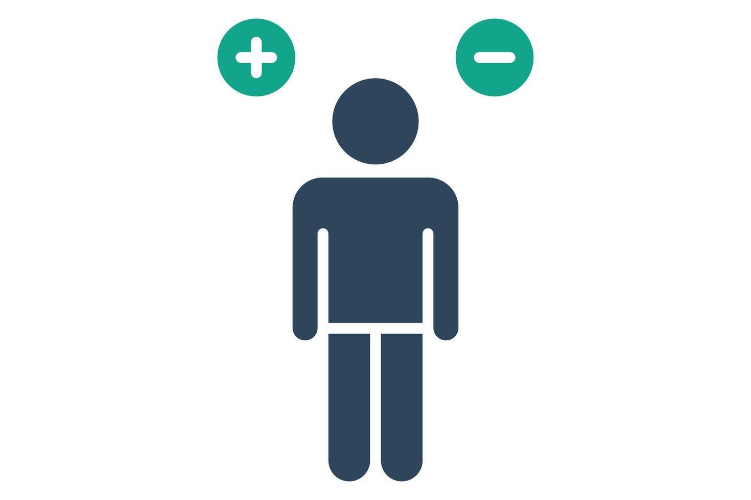 Attitude icon. solid icon style. person with minus and plus. icon related to motivation. success elements illustration vector