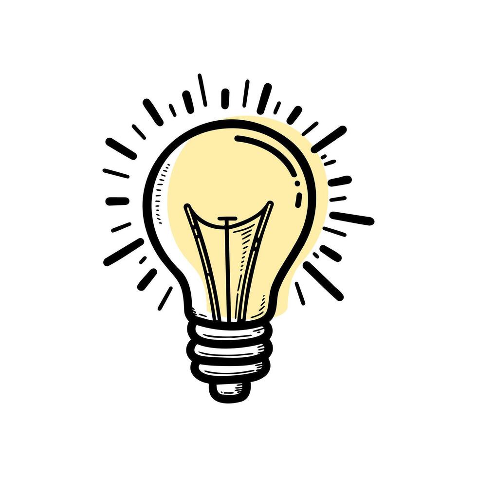 Lamp, bulb, idea icon illutration vector
