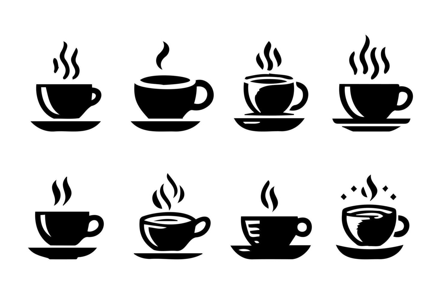 hand drawn minimalist cup of coffee icon on white background vector