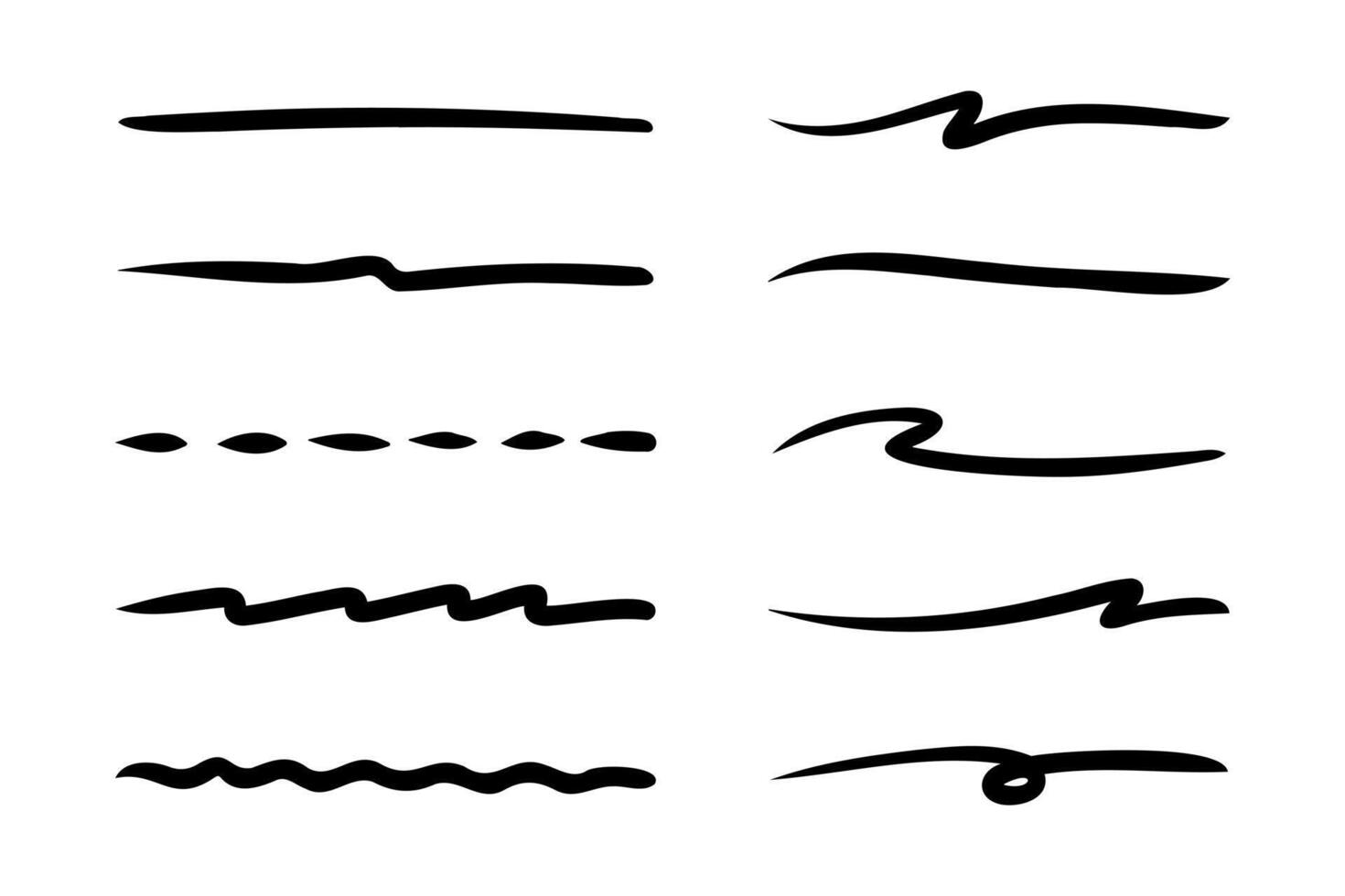 hand drawn underline collection illustration. vector