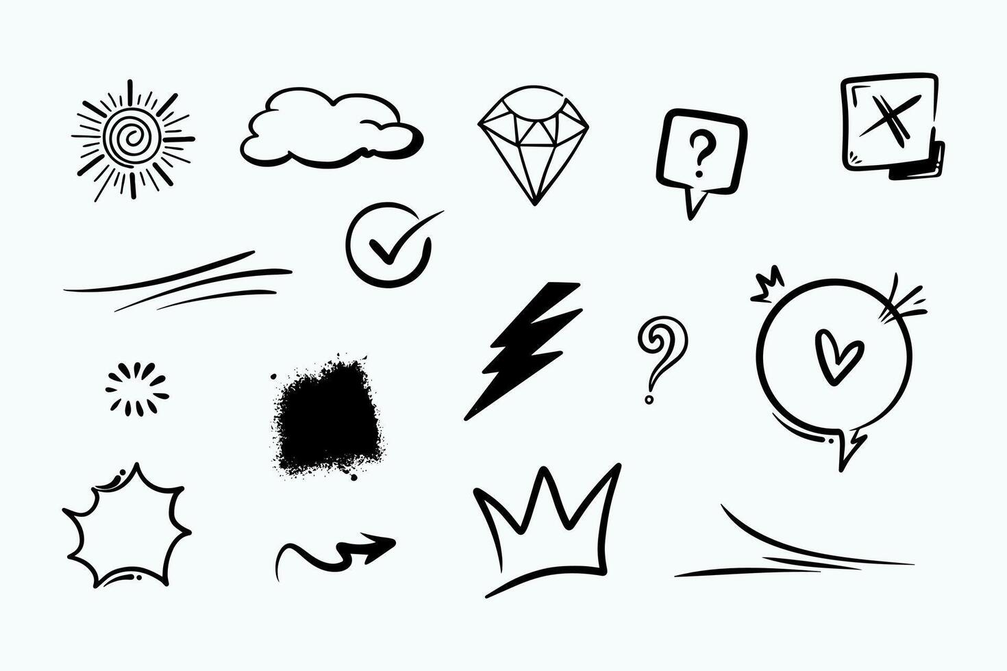 Doodle element set, for concept design. vector