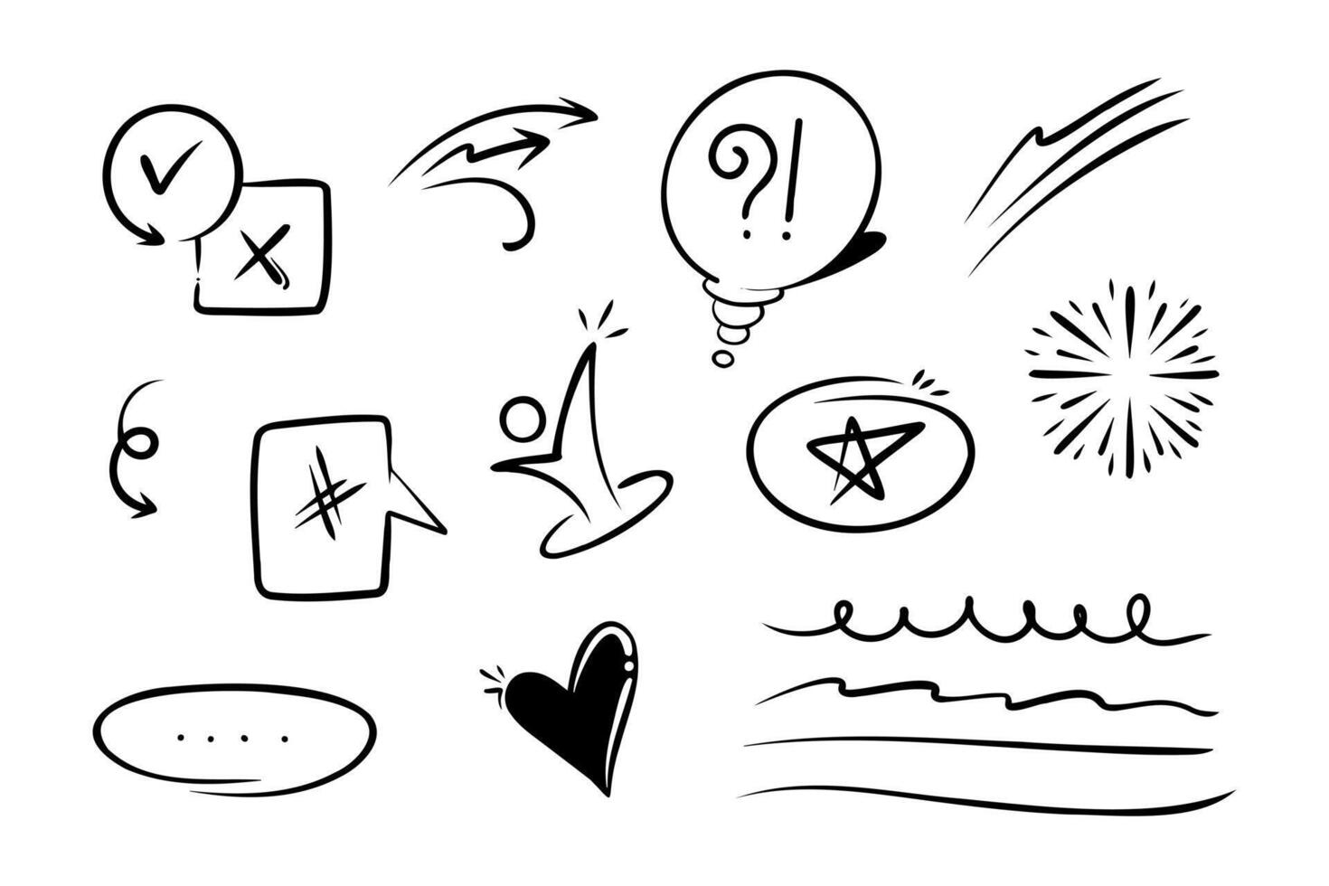 Doodle element set, for concept design. vector