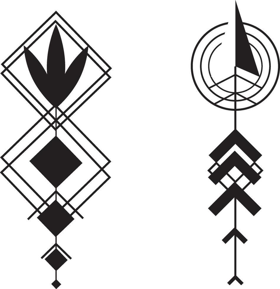 simple tattoo, pattern design in black and white vector