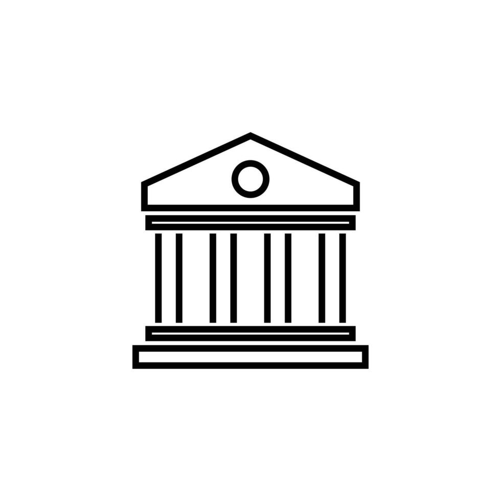 bank icon design outline style vector