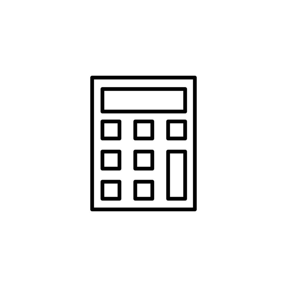 calculator icon design outline style vector