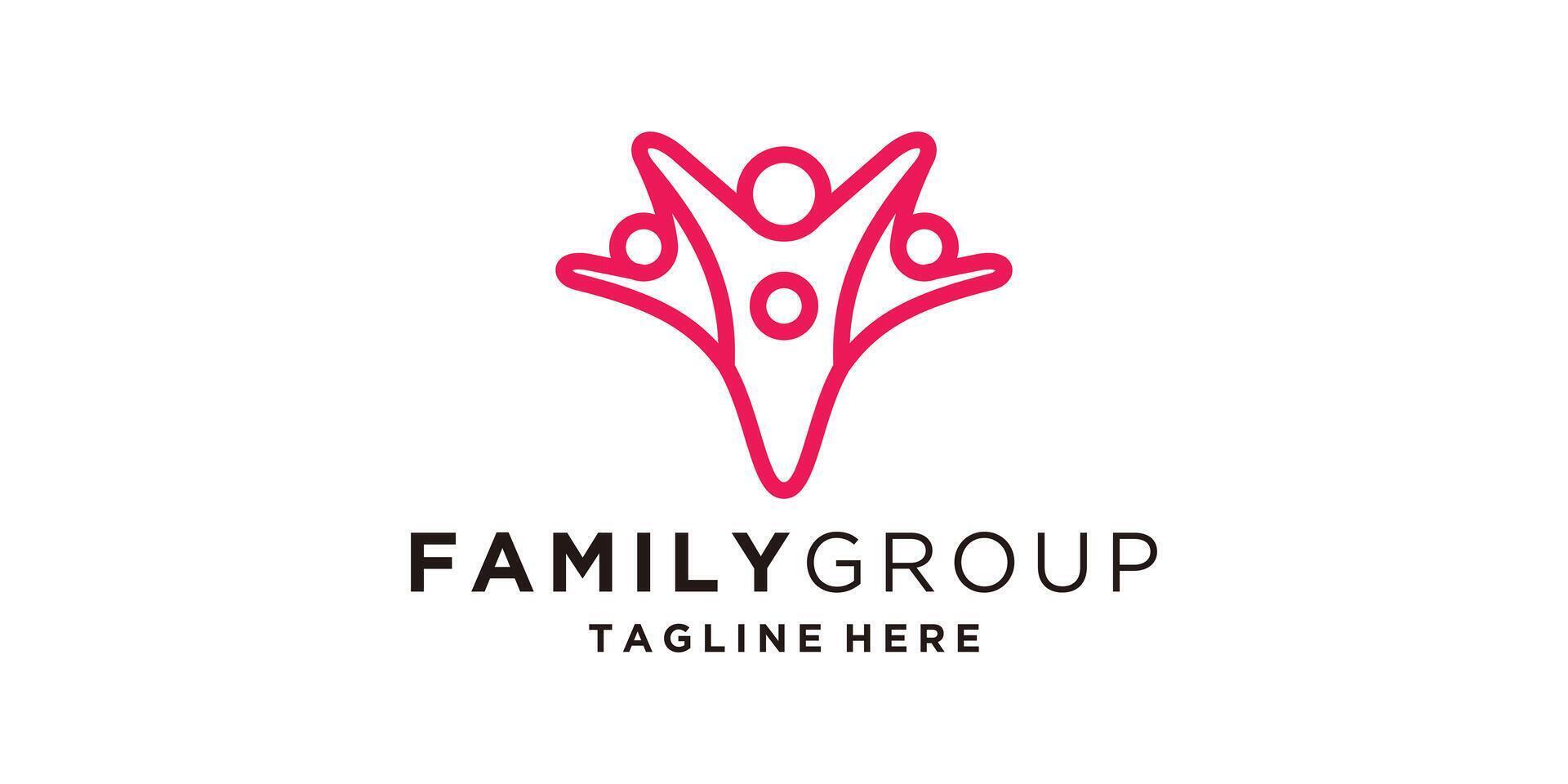 logo design family, person, unity, group, community, logo design icon, , symbol, idea, creative. vector